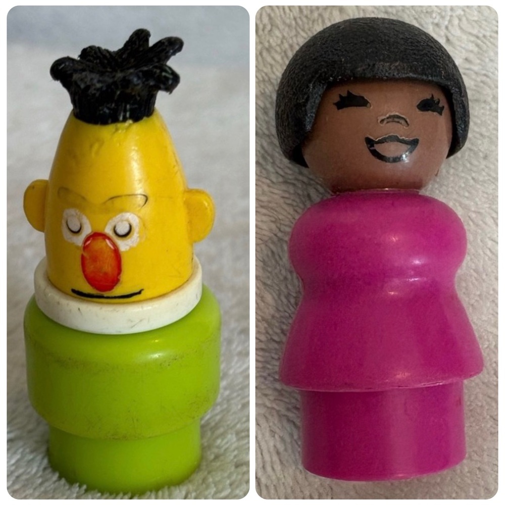 VTG Fisher Price Little People Sesame Street Figures BERT And SUSAN 2.5”